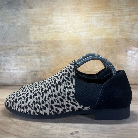 NWOT Skechers Cleo Prep Chic Leopard Knit Womens Size 9 Slip On Shoes Black Tan - Picture 3 of 8